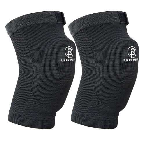 (Large) Krav Maga Black Cotton Padded Elbow Pads