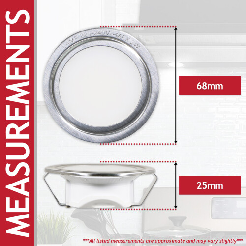SPARES2GO Universal Cooker Hood LED Light Extractor Vent Lamp Bulb Unit (Silver, 68mm, G4) 1