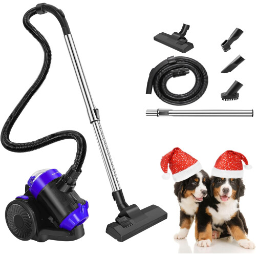 AUTOFU Cylinder Vacuum Cleaner Bagless | 1000W High Power Motor| 1.5L Dust Tank | 4 Nozzle Head | 4m Cord with Auto-coiling Function