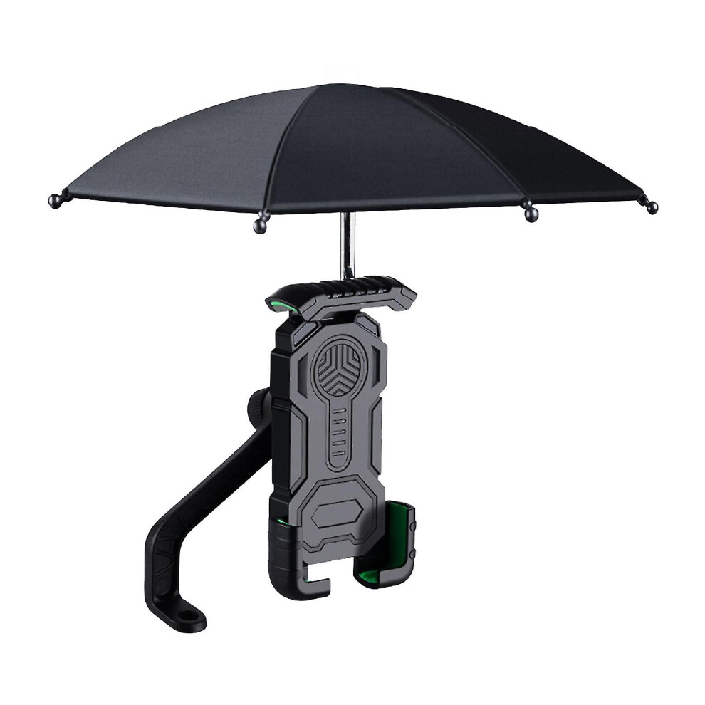 (Rearview Mirror With Umbrella) Adjustable Riding Phone Holder Umbrella One-Hand Operation Phone Holder For Outdoor Cycling Phone Stand 3247719455241