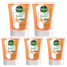 5 x 250ml Dettol No Touch Hand Wash System Refill Honey & Vanilla