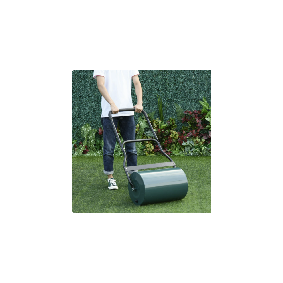 65L Heavy Duty Garden Lawn Roller Sand Water Filled Barrel Metal Drum Grass Seed