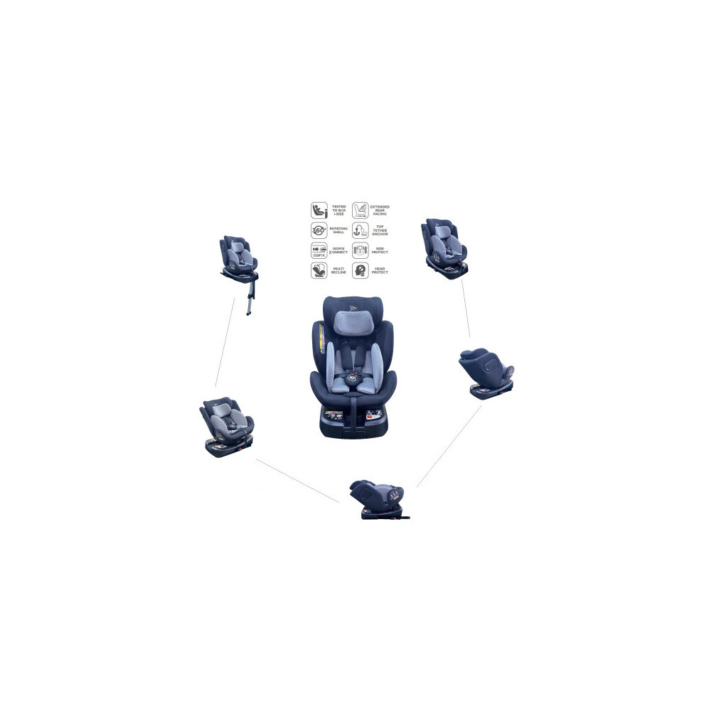 Multi Recliner Swivel ISOFIX R129 360 Rotating Car Vehicle Padded Baby Child Kid Seat Booster For Stage 0123
