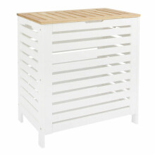 Grote Wasmand Mand Wit Hout Rechthoek-Hamper Badkamer Slaapkamer Deksel UK Dis