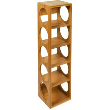 Bamboo Wooden Free Floor Standing Wine Rack Bottle Holder Organizer 5 Bottle