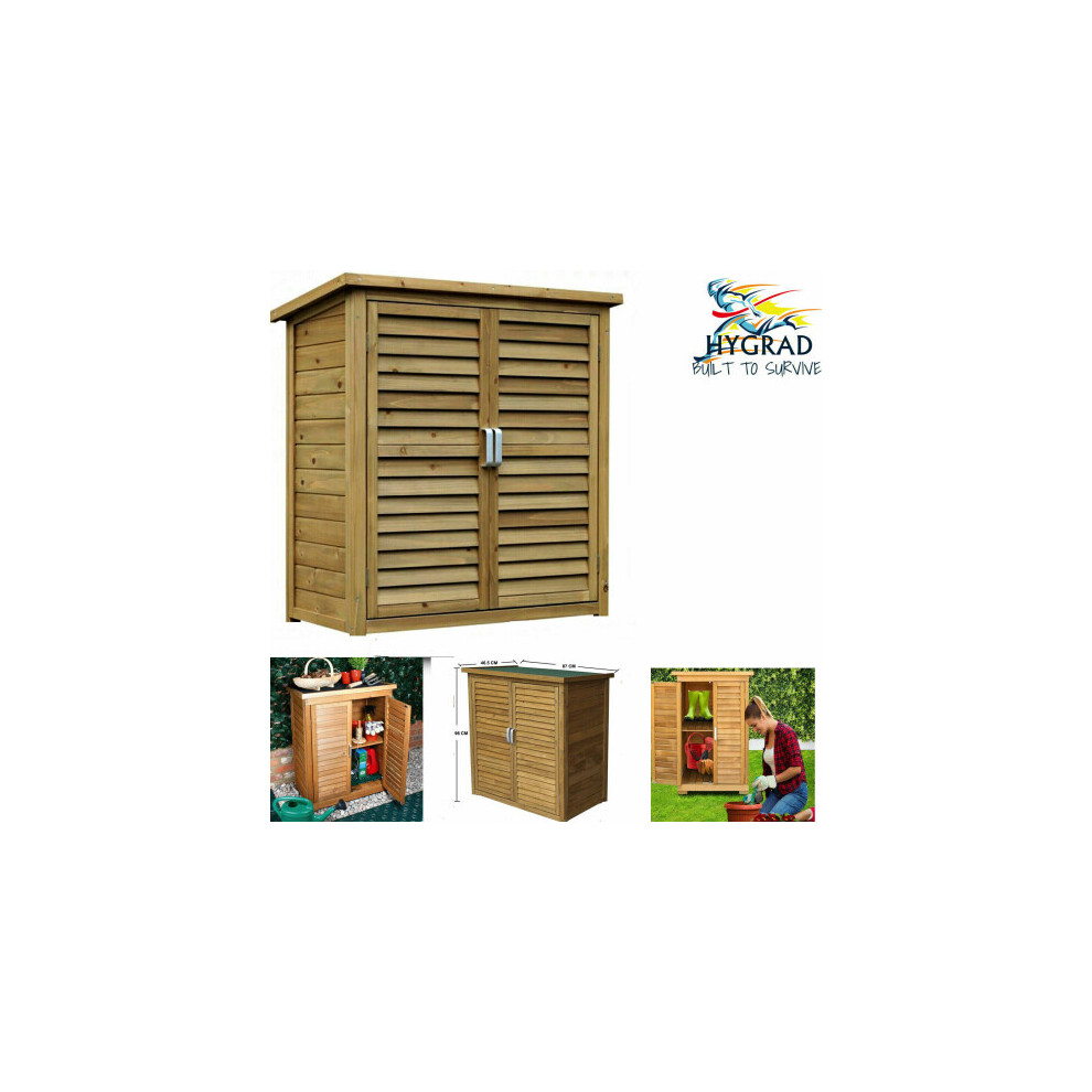 Grande armoire de jardin portative en bois pour l'extérieur Étagère Armoire de rangement Outils