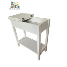 Wooden Narrow Flip Top Sofa Side End Table Night Stand With Storage Shelf White