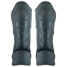 (Small) Childrens Muay Thai Twin Tiger Shin Instep Guards - Black