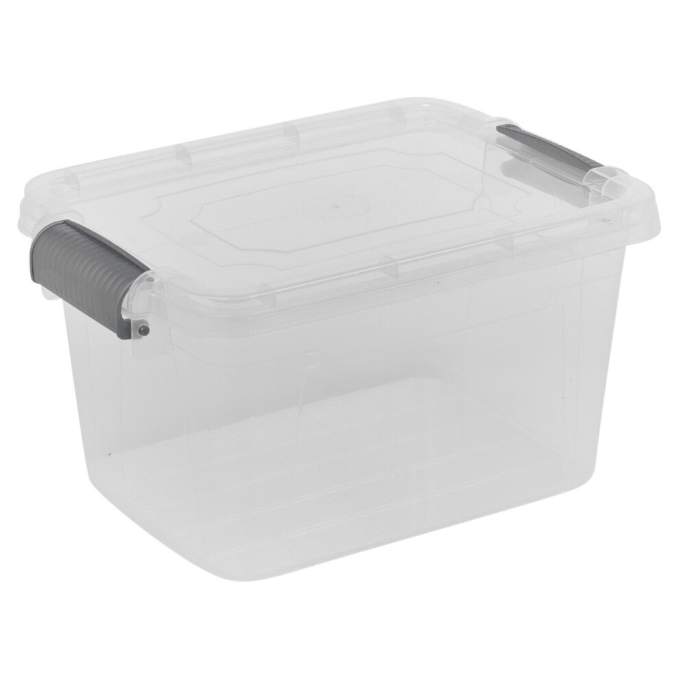 (3L, 1) Clear Food Safe Storage Boxes with Locking Lids Handles Clip Plastic Multi Use