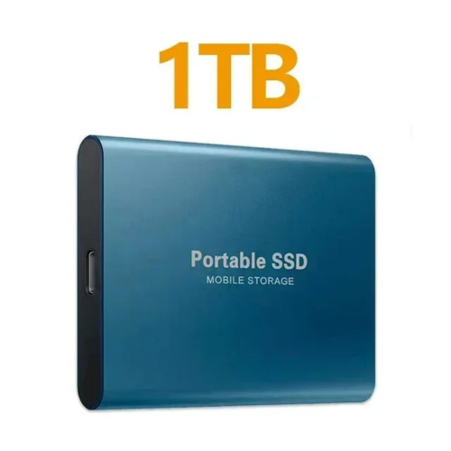 (Blue 1TB) External Hard Drive Portable Shockproof Mobile SSD