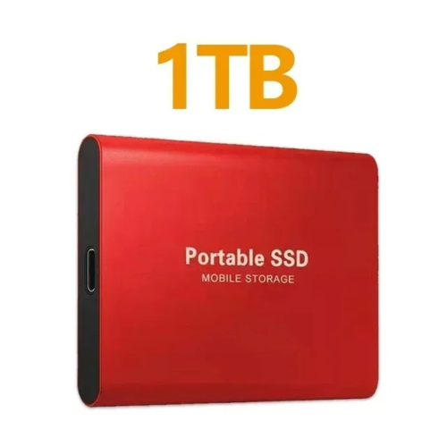 (Red 1TB) External Hard Drive Portable Shockproof Mobile SSD