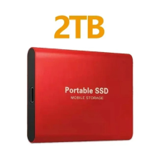 (Red 2TB) External Hard Drive Portable Shockproof Mobile SSD