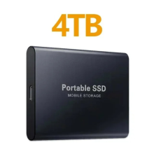 (Black 4TB) External Hard Drive Portable Shockproof Mobile SSD