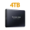 (Black 4TB) External Hard Drive Portable Shockproof Mobile SSD 1