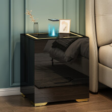 Multifunctional bedside table, Nightstand, Smart Night Stand Bedside Table End Table with 3 Drawers for Bedroom
