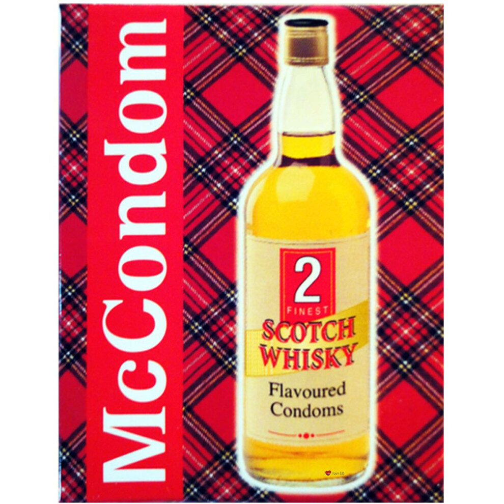I Luv Ltd Red Set Of 2 Tartan Boxed Mccondom Scotch Whisky Flavou Condoms