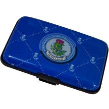 (Thistle) Card Holder Wallets RFID Blocking Scotland Designs Saltire Nessie Thistle Sheep