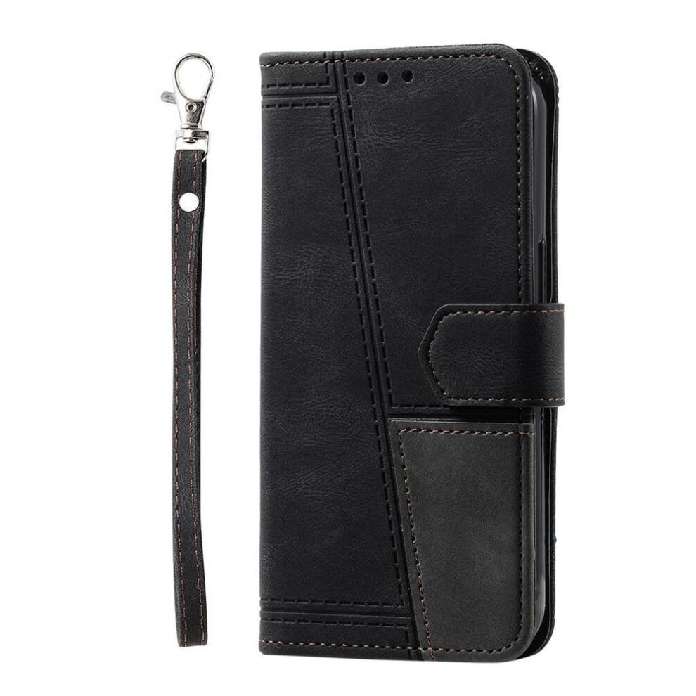 (black, Moto G54 EU) For Motorola Moto All Series For Moto E5,g6 Play,e5 Plus,e13,g14,g54...hand Rope Style Splicing Design Pu Leather Flip Stand Wallet Phone Case