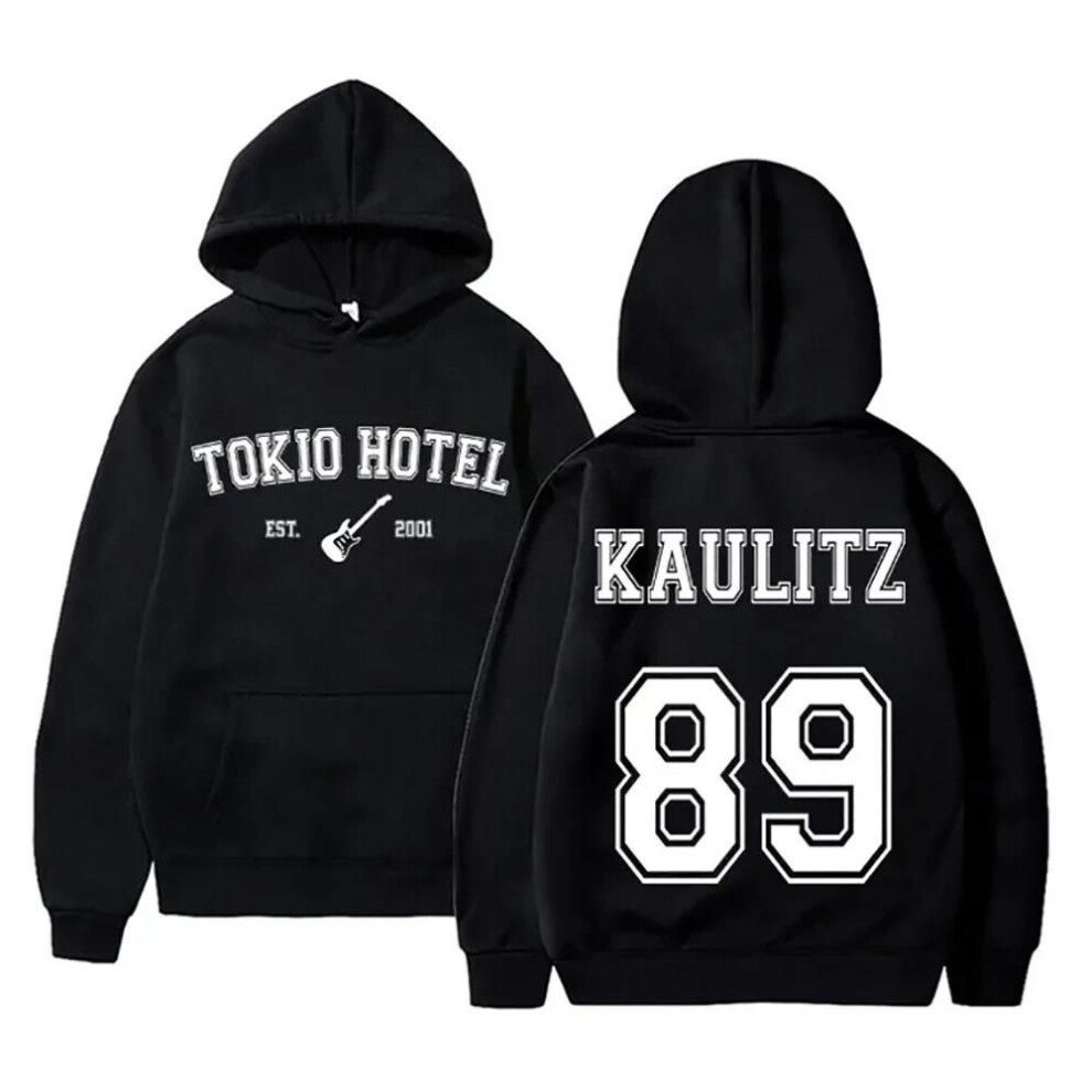 (S, as the picture) Tokio Hotel Rock Band Rapper Kaulitz 89 Print Autumn Men/Women Cotton Hoodie Casual Oversized Pullover Sweatshirt Unisex Clothes