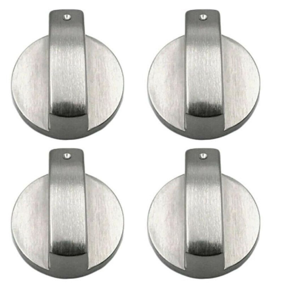(4pcs) 4 pcs Universal Gas Stove Knobs Cooker Oven Hob Control Knobs Switch 6mm Silver