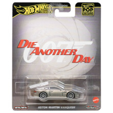 Hot Wheels 007 James Bond Model Aston Martin Vanquish Die Otro Day - Die Cast 1:64 Escala - Longitud 7 cm - JBL55 - Serie de cultura pop