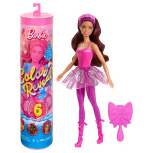 Barbie Color Reveal Docka & Tillbehör, Ballerina Serien, 6 Överraskningar Inkluderar Färgändring, Inspirerad av Ballettcore (Stilar Kan Variera)