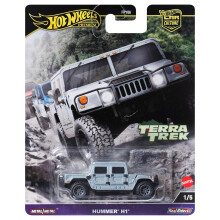 Hot Wheels Cultura de automviles premium Carretn de juguete coleccionable 1:64 Vehculo Hummer H1 Terra Trek con neumticos de jinetes reales