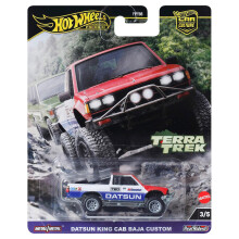 Coche de juguete coleccionable Hot Wheels Premium Car Culture, escala 1:64, Datsun King Cab Baja Custom Terra Trek, fundido a presi   n, con neum   t