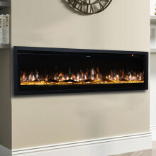40 Inch 1500W Recessed Electric Fireplace with Remote Control, Black