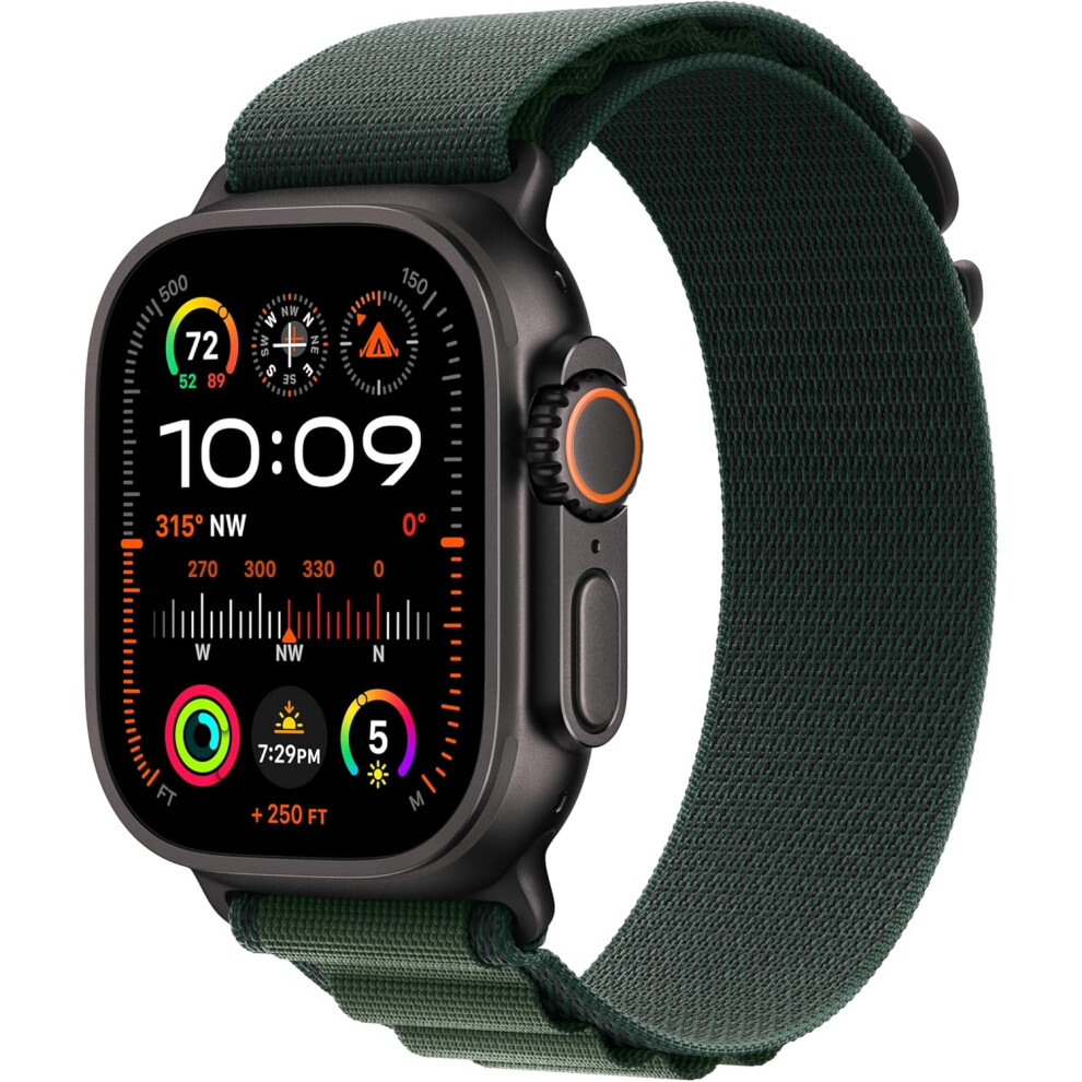 Apple Watch Ultra 2 49mm(GPS+Cellular) (MX4R3, Black Titanium Dark Green Alpine Loop - M)