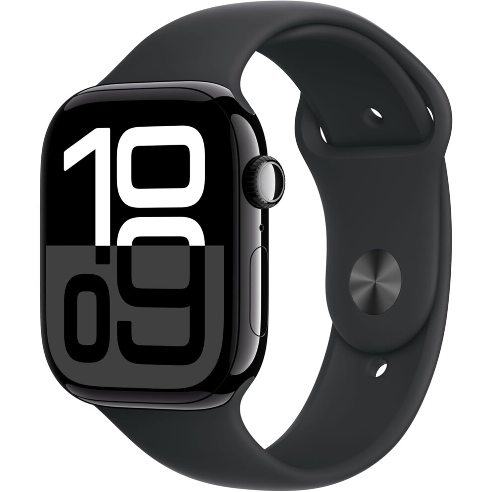 Apple Watch Series 10 46mm (GPS) (MWWP3, Jet Black Aluminium Black Sport Band - S/M)