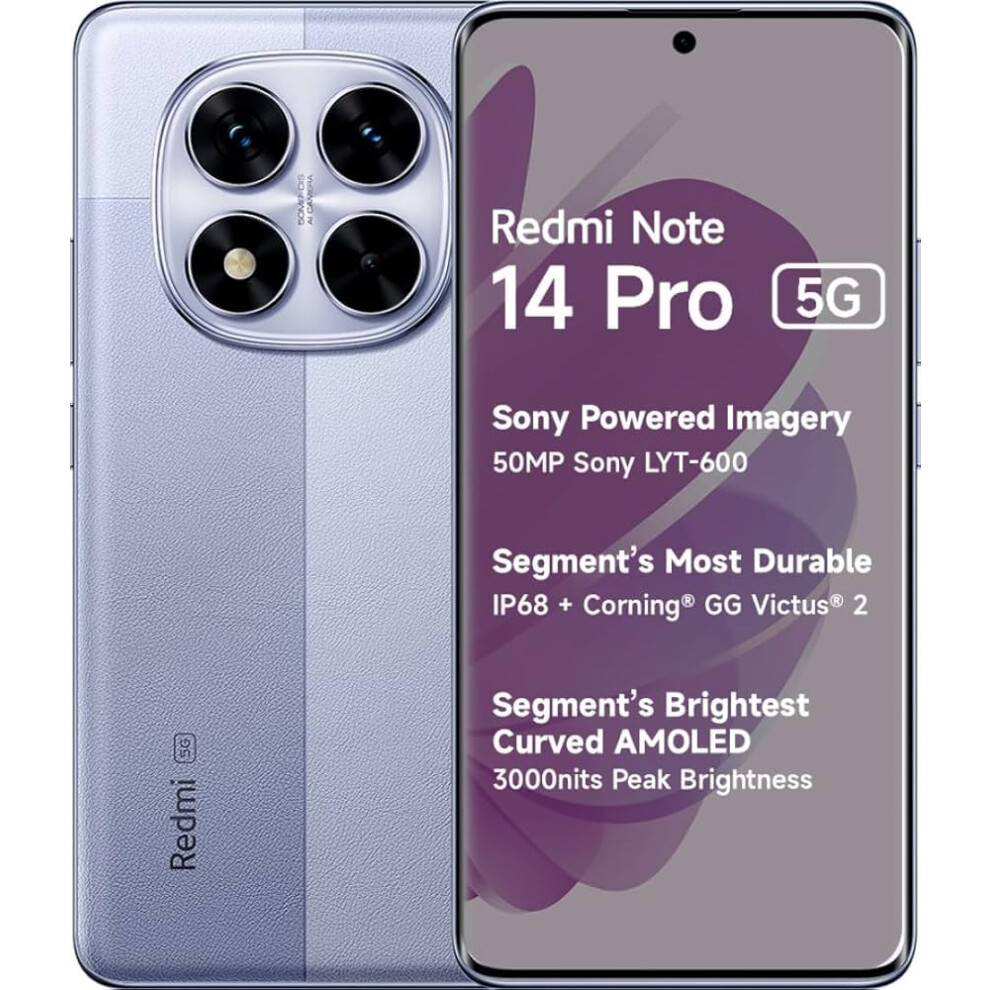 Redmi Note 14 Pro (Global, 5G) (256GB+8GB, Lavender Purple)