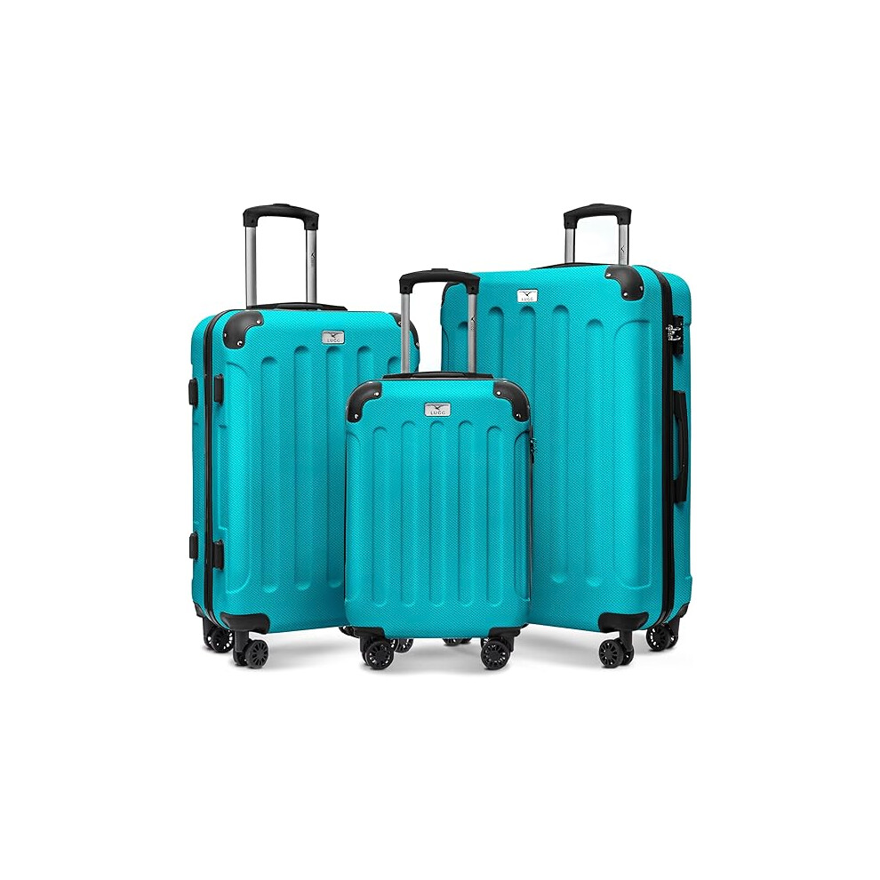 (Teal) LUGG Travel Suitcase Set Skywander 3 Piece Hard Shell Luggage,Strong & Lightweight with Secure TSA Lock, Smooth 360Â° Wheels-image-OPC-PFXYXMF-NEW