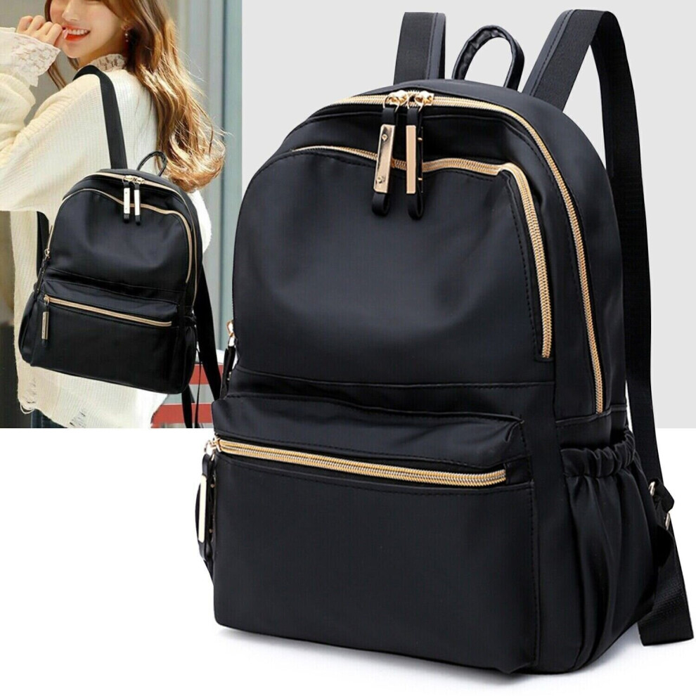 Women's Girls Ladies Oxford Backpack Rucksack Travel Shoulder Bag Satchel Black