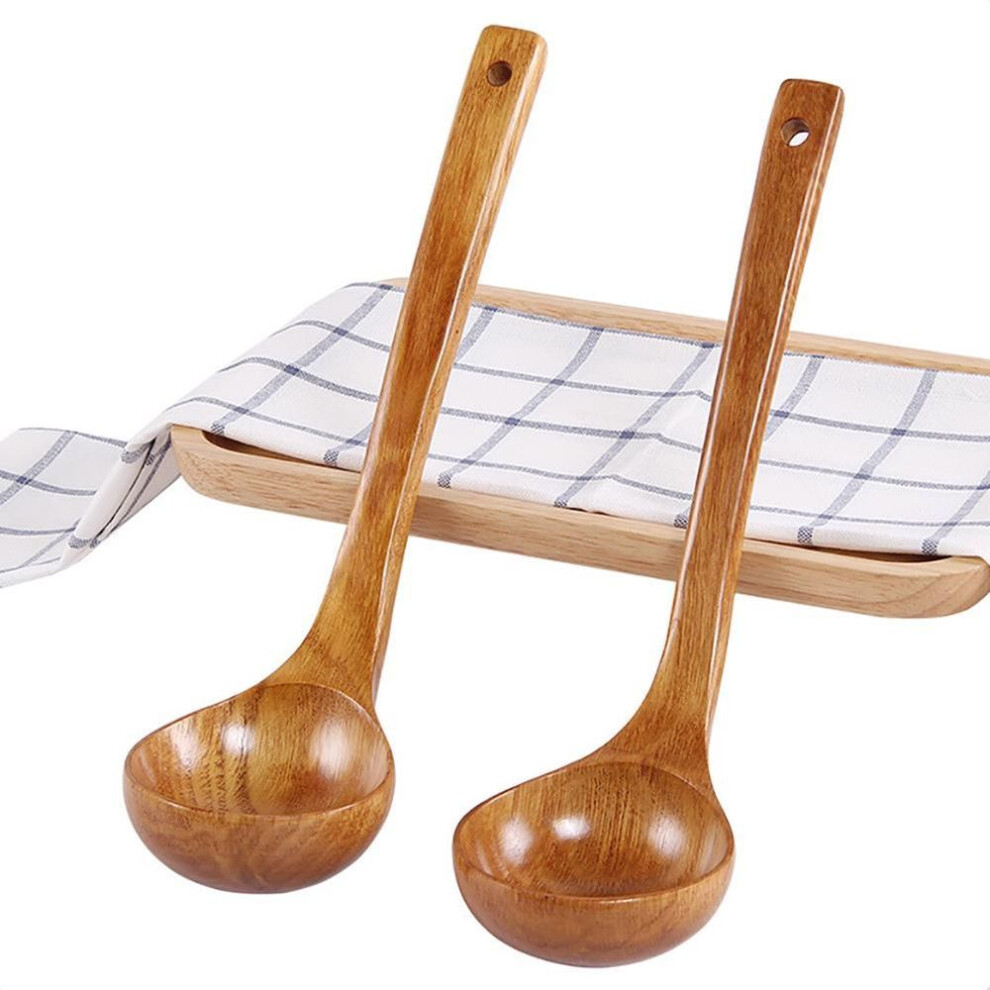 (Small) Japanese Solid Wood Soup Ladle Long Handle Hot Pot Spoon Kitchenware
