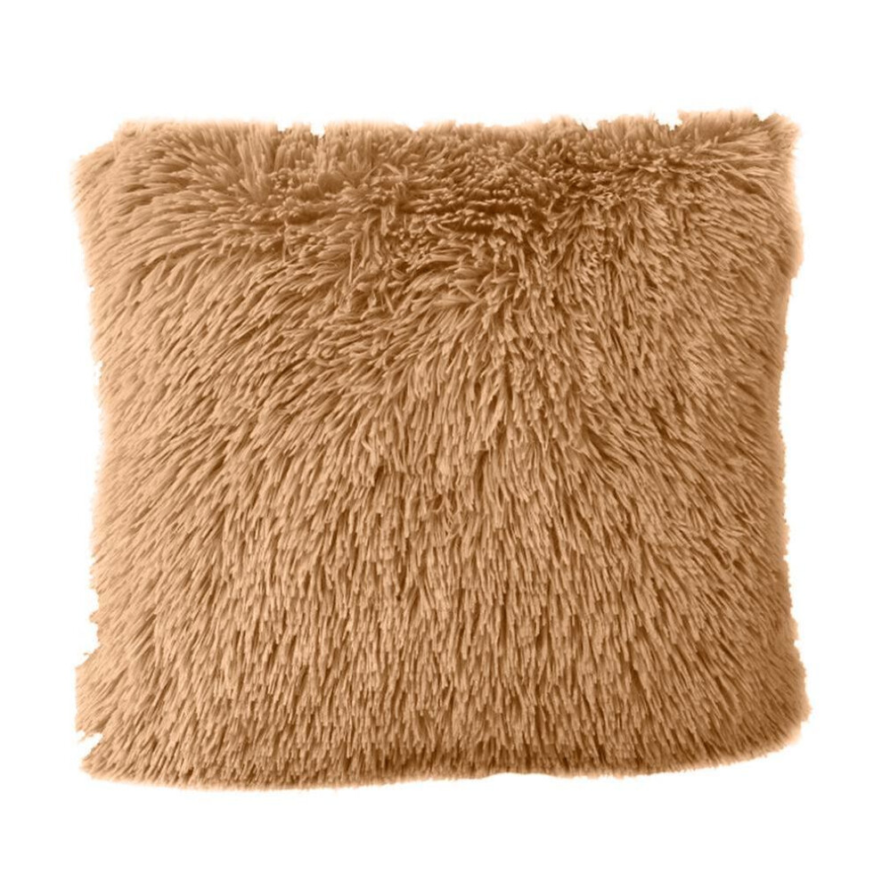 (khaki) Fluffy Throw Pillow Warm Soft Case Cushion Cover Home Bed Sofa Car
