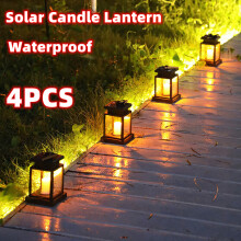 Solar-Palast Laterne Gartenlampe Solar LED Kerze Licht Bodenleuchte Outdoor