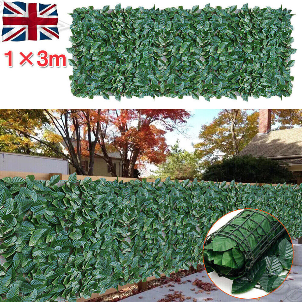 3M Artificial Ivy Leaf Hedge Wall Fence Roll Balcony Screening Fake