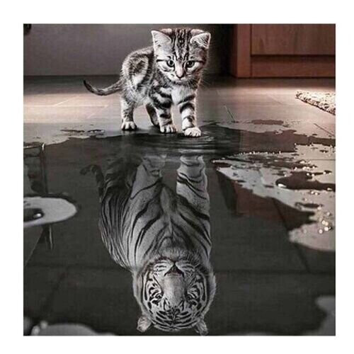 Animal Cat Tiger DIY 5D Diamond Painting Embroidery Cross Craft Stitch Art Kits