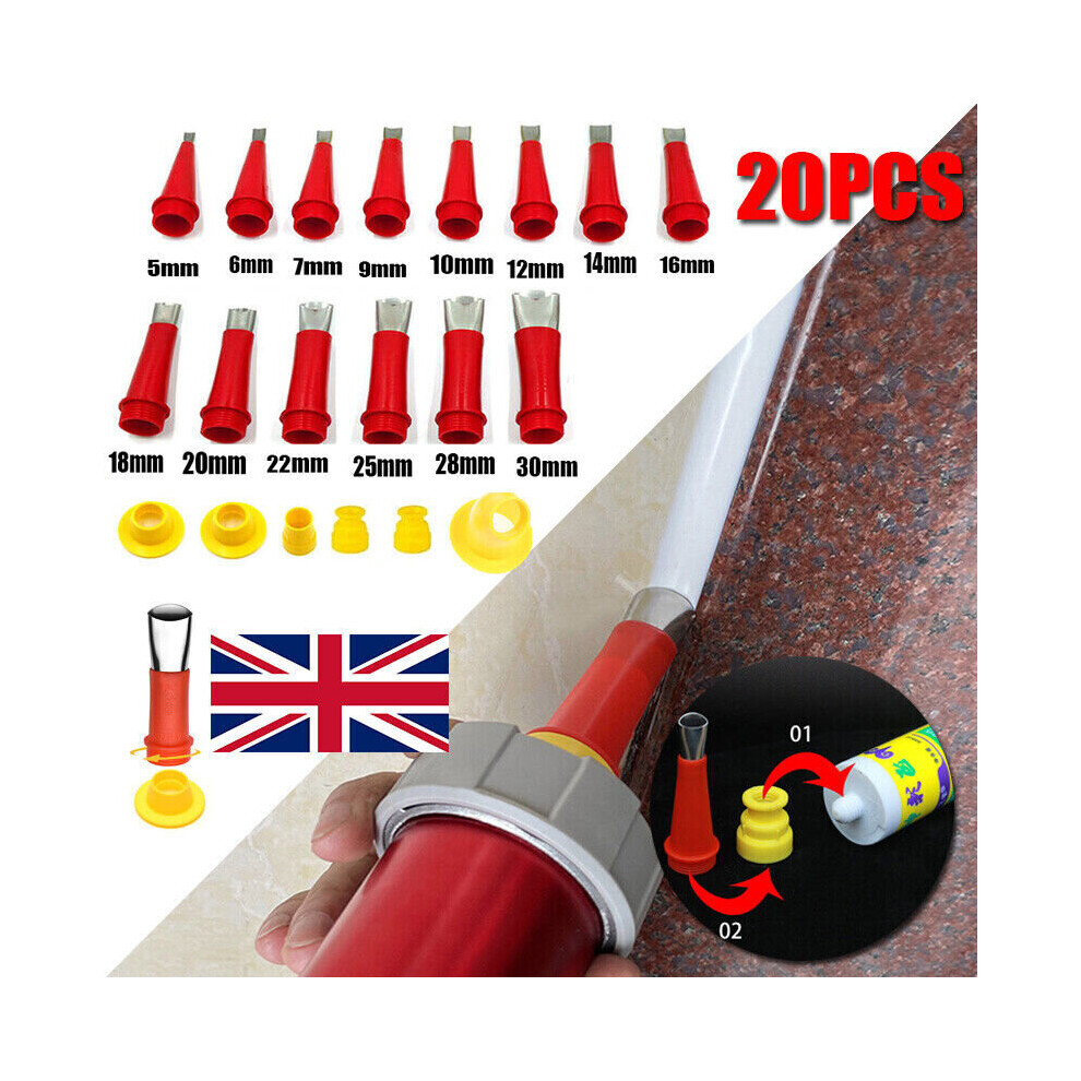 20 Piece Universal Integrated Rubber Nozzle Tool Kit Reusable Rubber Nozzle Tool