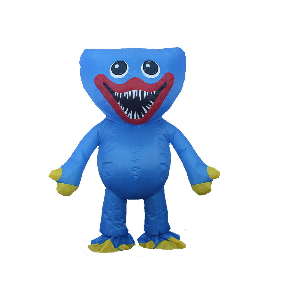 Mascotte Gonflable Bleue 150-180 Cm Pour Adulte - Costume Halloween, Ventilateur Et Piles Incluses-image