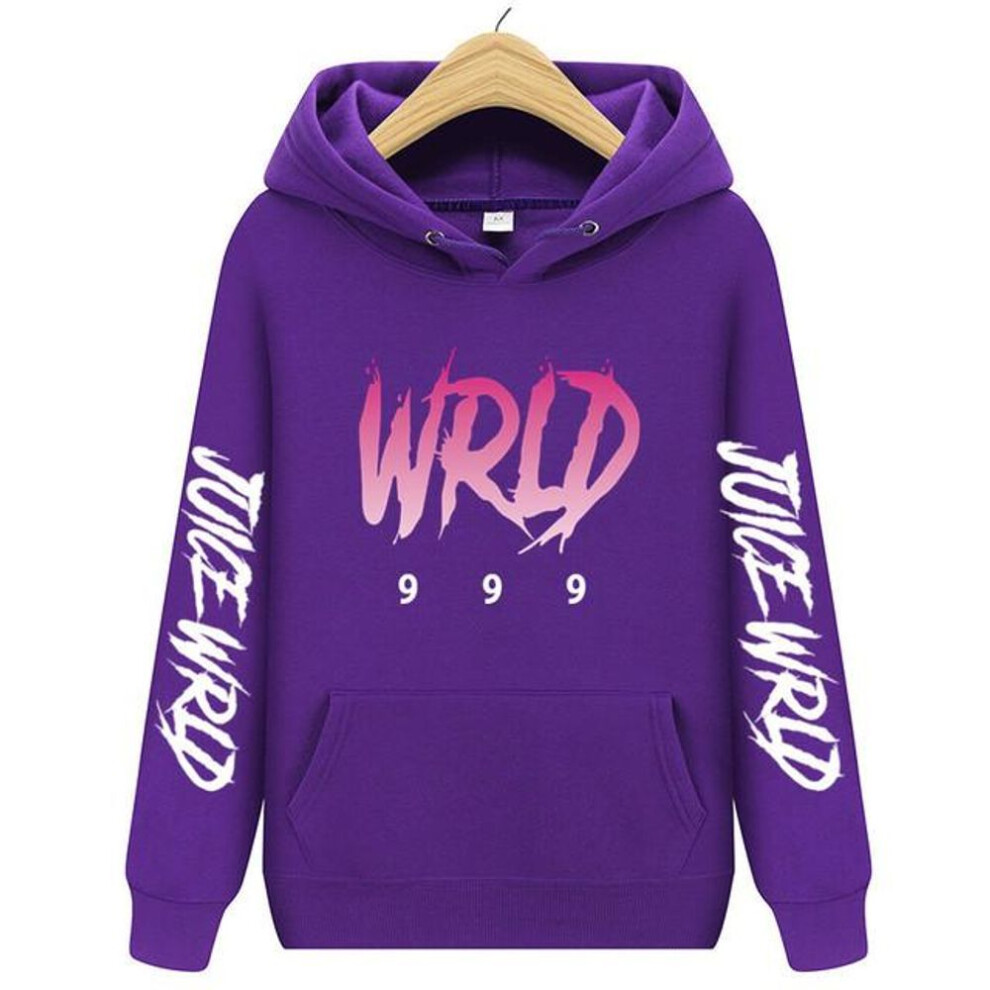 (S, purple) Men's And Women's Long Sleeves Rapper Juice WRLD Men Women Autumn Winter Hooded Harajuku Hoodie Hoody clothing