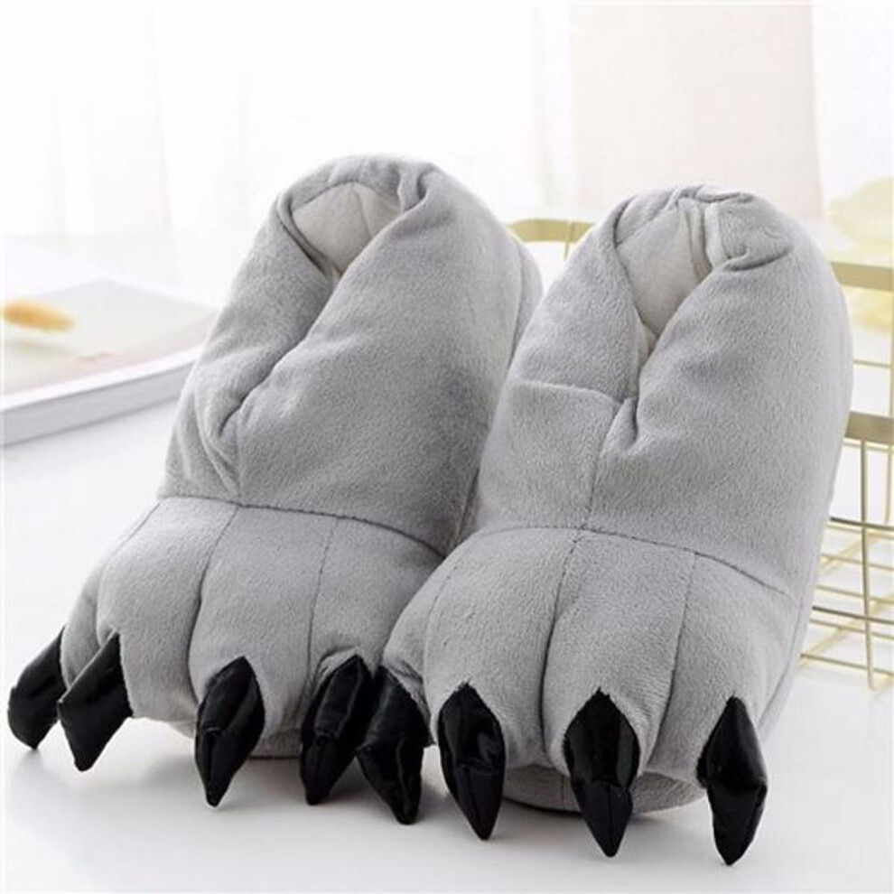 (as the picture, 44) Animal Kigurumi Slippers For Kids Adults Pajama Shoes Cartoon Unicorn Dinosaur Winter Warm Claws Footwear