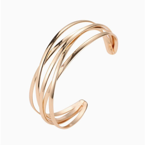 (Golden) Multi-Layer Cuff Bracelet Statement Jewelry Bangle 2