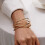 (Golden) Multi-Layer Cuff Bracelet Statement Jewelry Bangle 6