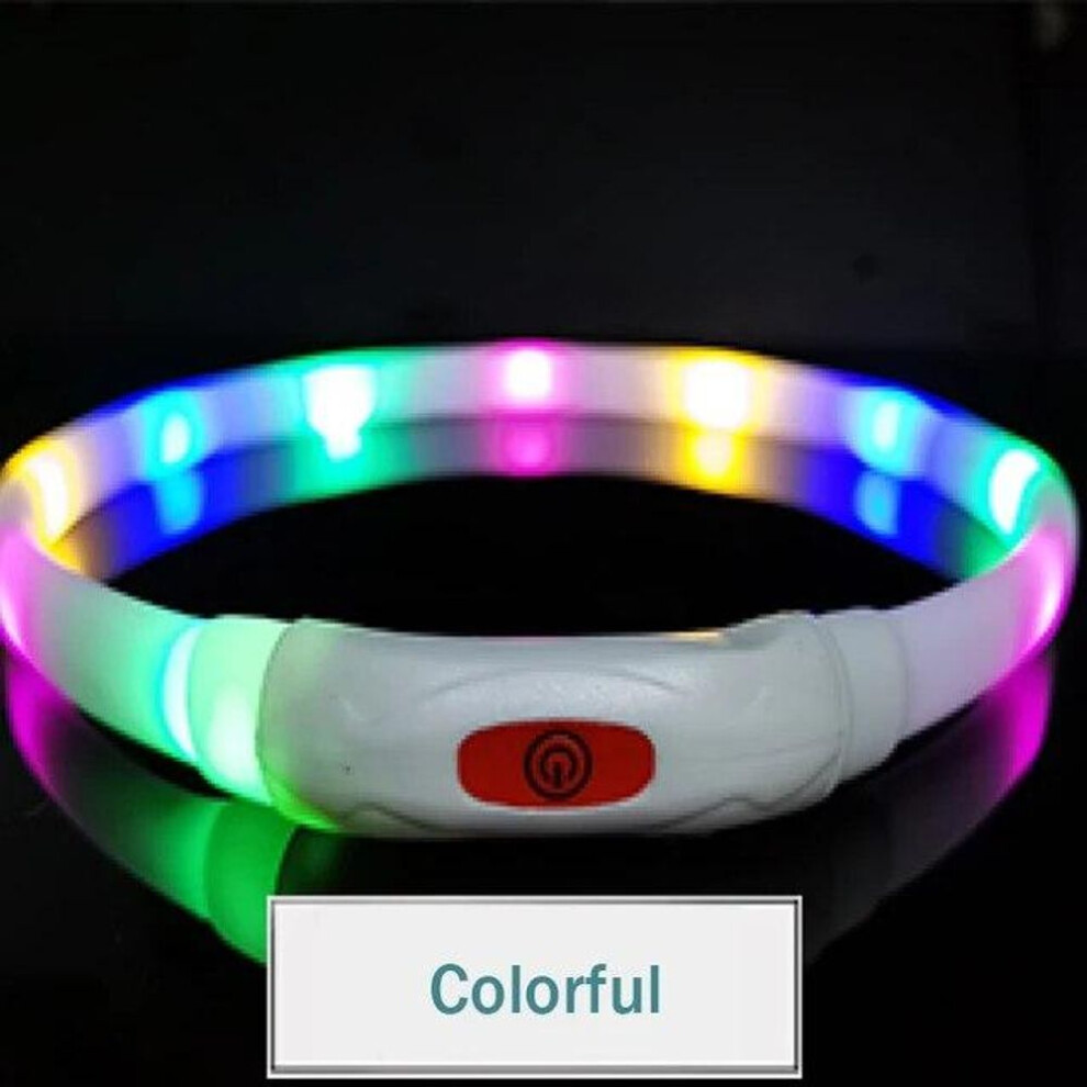 (L, multicolor) Led Dog Collar Light Usb Rechargeable Luminous Collar Anti-lost/car Accident Safety Puppy Collar Led Dogs Supplies Pet Products