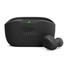 JBL Wave Buds TWS True Wireless Earphones (Black) - Deep Bass Sound, 8h per charge, 32h total battery life, IP54/IPX2, TalkThru & AmbientAware