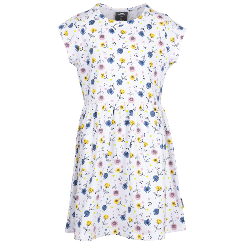 (5-6 Years, White) Trespass Kids Short Sleeve Dress Happiness