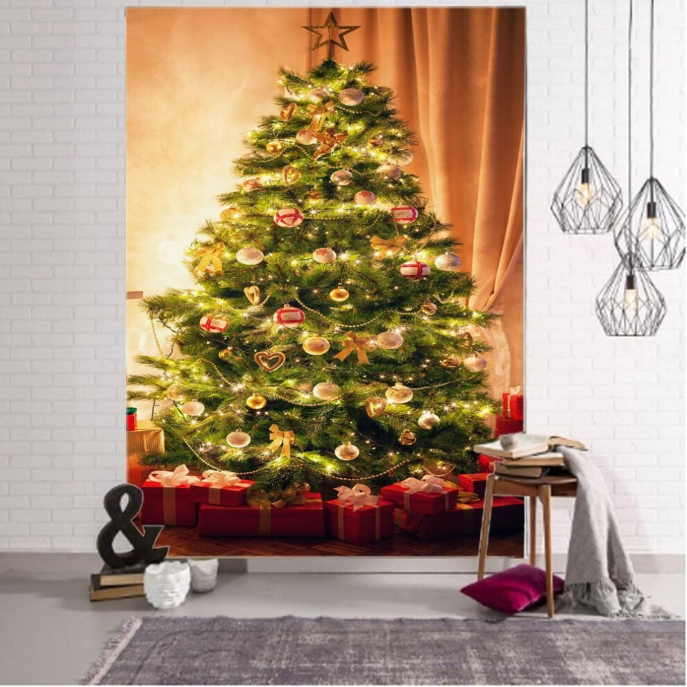 (as The picture, 100x75cm) Christmas Tree Christmas Decoration Tapestry Christmas Party Tapestry Bedroom Living Room Christmas Tapestry