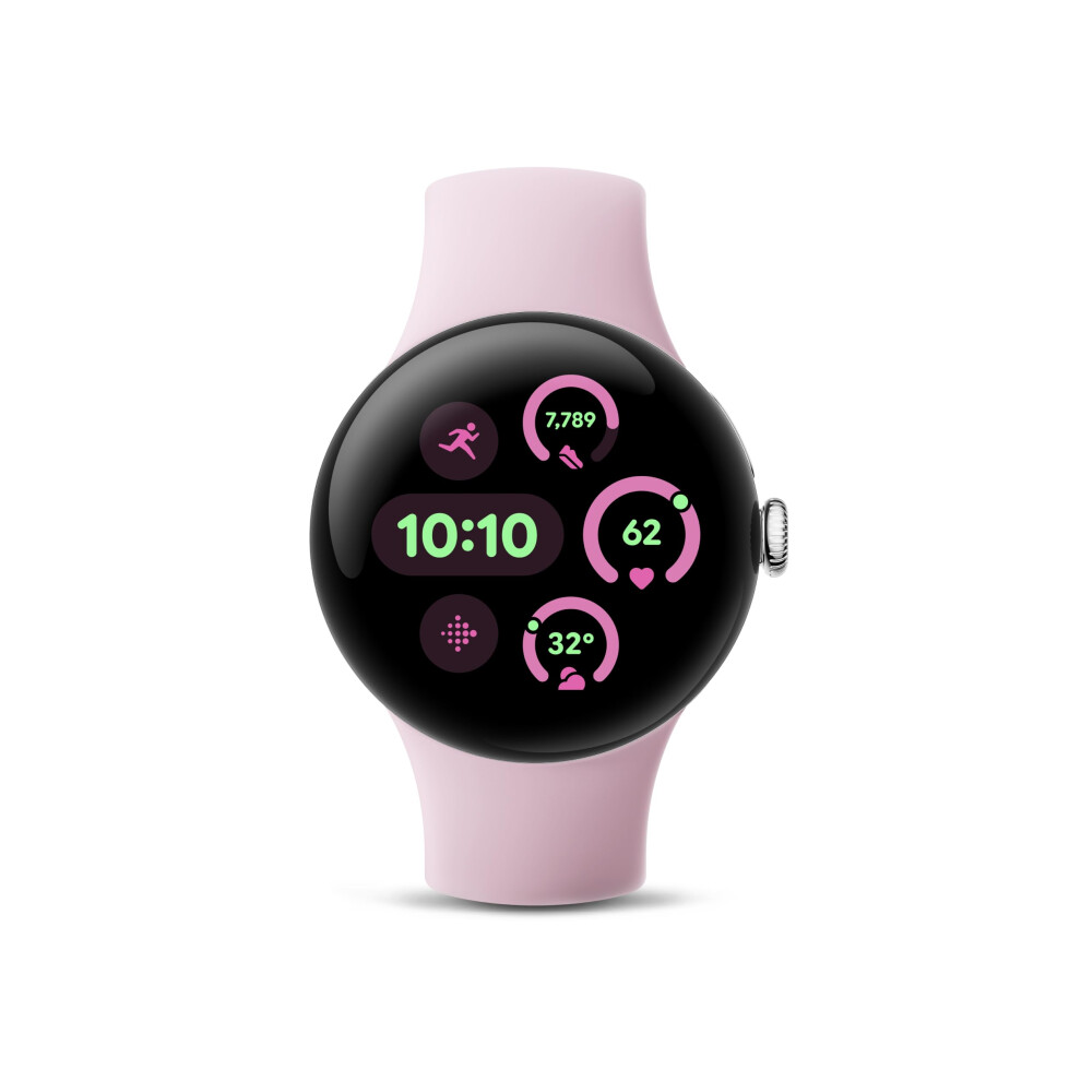 Google Pixel Watch 3 (41mm) Wifi (Polished Silver + Rose Quartz Band)